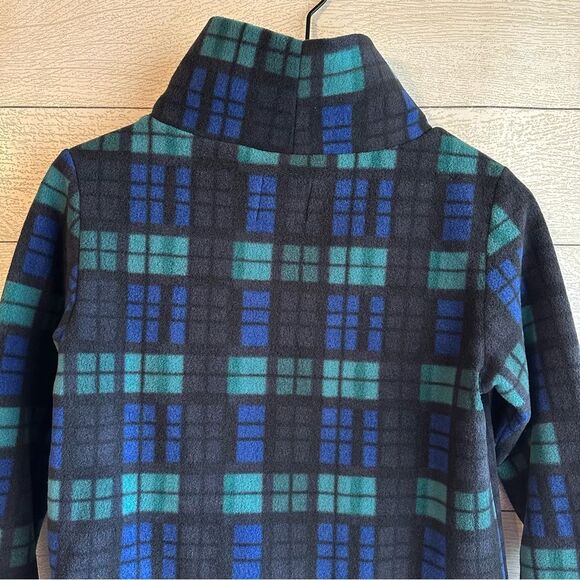 Dudley Stephens Plaid Park Slope Fleece Top Black Blue Green Mock Neck Small - Picture 10 of 12
